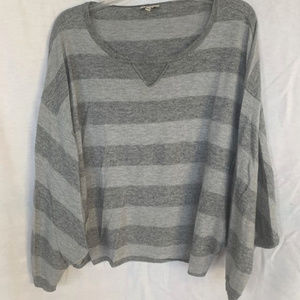 Joie Kimono Sleeve Boxy Grey Tonal Stripe Sweater - LAST CHANCE - Donating 4/1